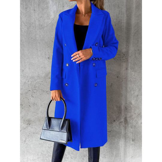 Damen Eleganter Doppelreihiger Mantel mit hochmodernem Schnitt EB
