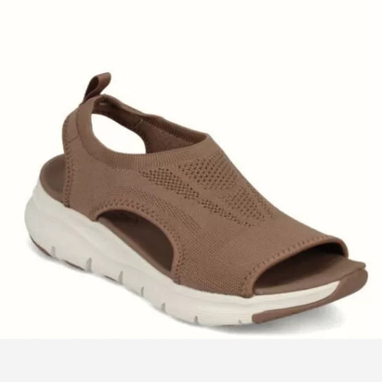 Damen Komfortable Sandaletten mit atmungsaktiver Strickoberfläche und ergonomischem Fußbett EB