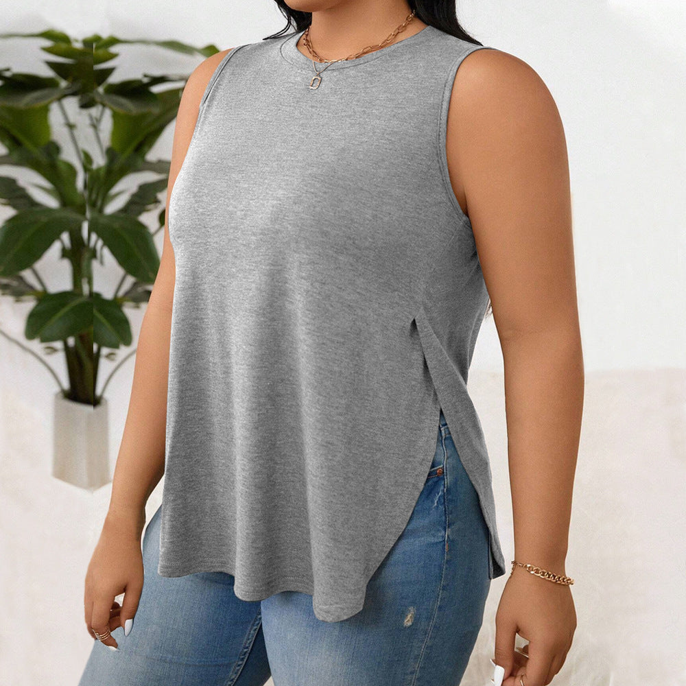 Damen lässiges Tanktop mit seitlichen Schlitzen und modischem Schnitt EB