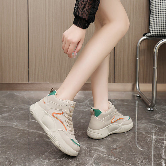 Damen modische High-Top Sneakers mit atmungsaktiver Oberfläche und flexibler Sohle EB