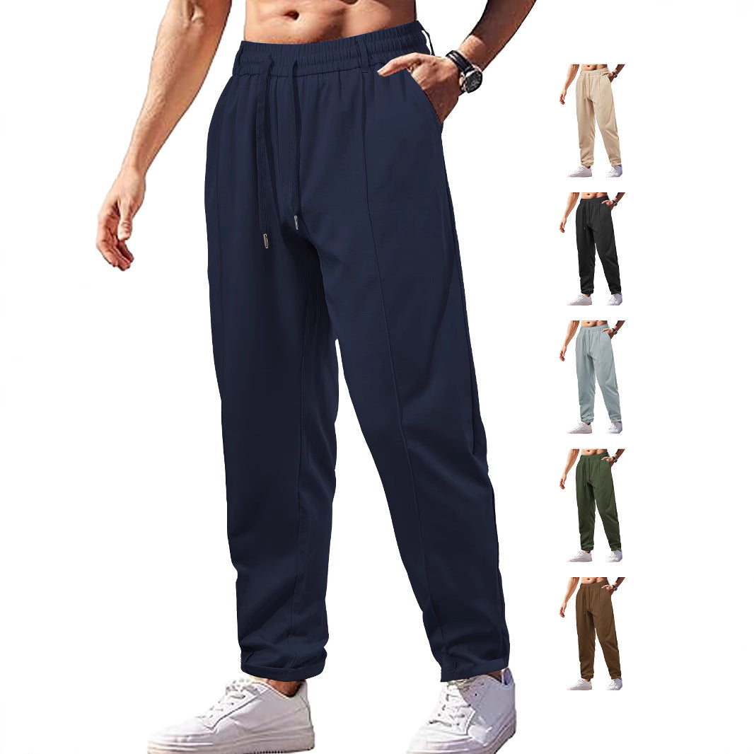 Damen Leichte Relaxhose mit elastischem Bund, geradem Schnitt & aufgesetzter Gesäßtasche EB