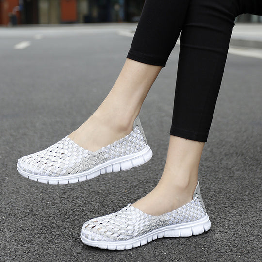 Damen Bequeme Schlupfschuhe mit atmungsaktiver Struktur und rutschfester Sohle EB