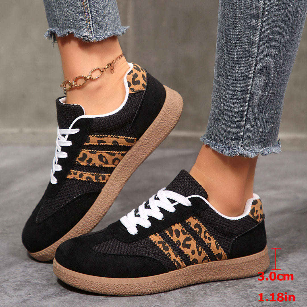 Damen Sportliche Sneaker mit animalischem Muster und rutschfester Sohle EB