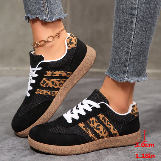 Damen Sportliche Sneaker mit animalischem Muster und rutschfester Sohle EB