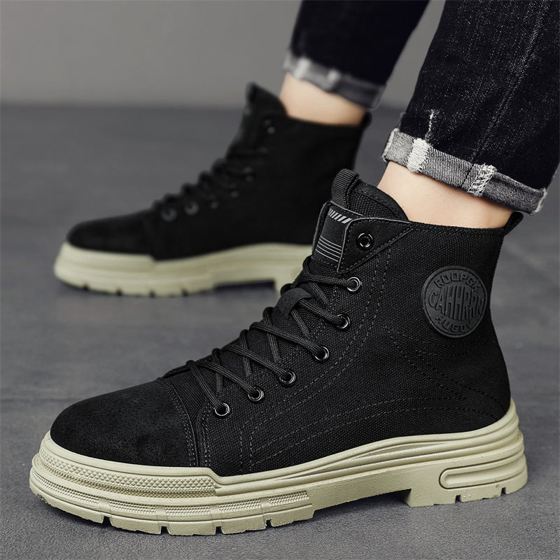 Damen Hohe Sneaker mit robustem Canvas-Obermaterial und rutschfester Sohle EB