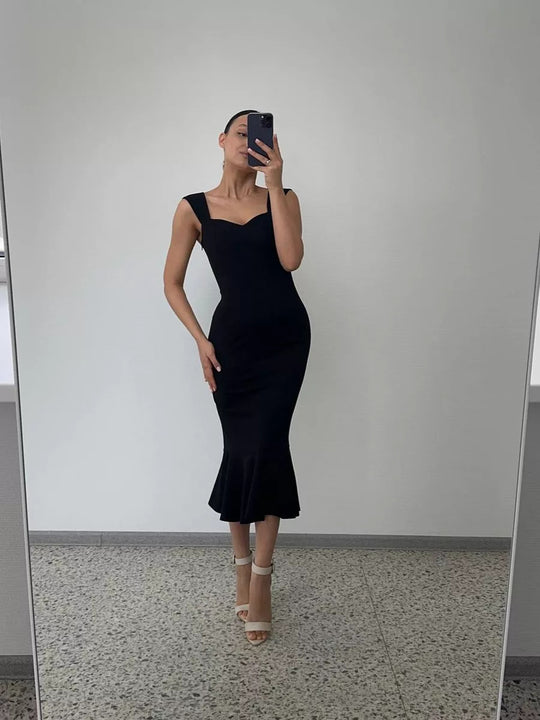 Damen Wickelkleid mit elegantem Herzausschnitt und schwingendem Saum EB
