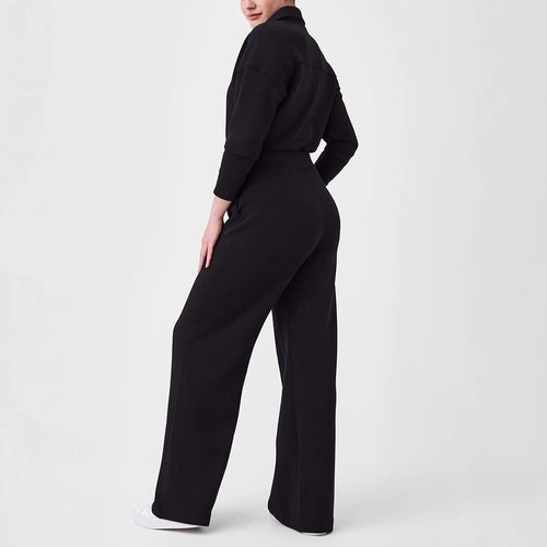 Damen Luxuriöser Lounge-Jumpsuit mit elegantem Stehkragen und praktischem Reißverschluss EB