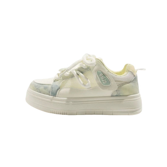 Damen Sportliche Sneakers mit buntem Pudding-Design und extra bequemer Dämpfung EB
