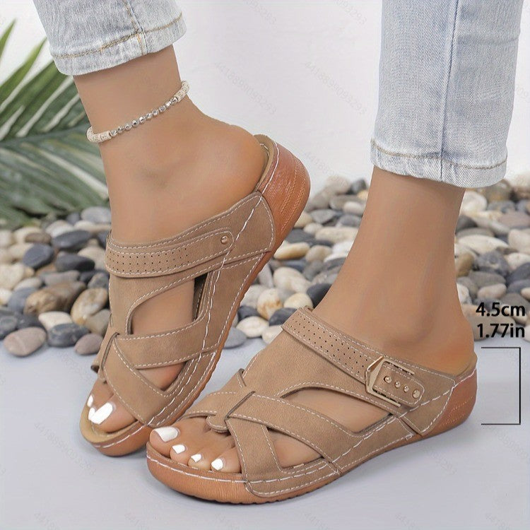 Damen komfortable Sandalen mit verstellbarem Riemendesign und anatomischem Fußbett EB
