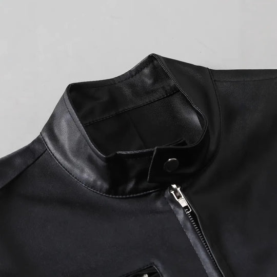 Herren elegante Kunstlederjacke mit modernem Design EB