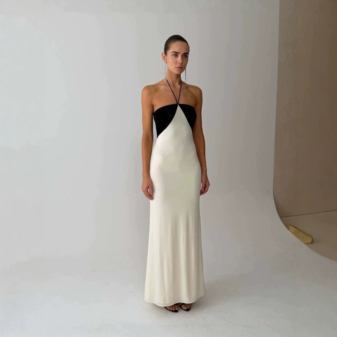 Damen Elegantes Abendkleid mit schimmerndem Oberteil und schmalem Schnitt EB