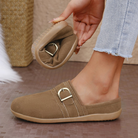 Damen Komfortable Mules mit modischer Schnalle EB