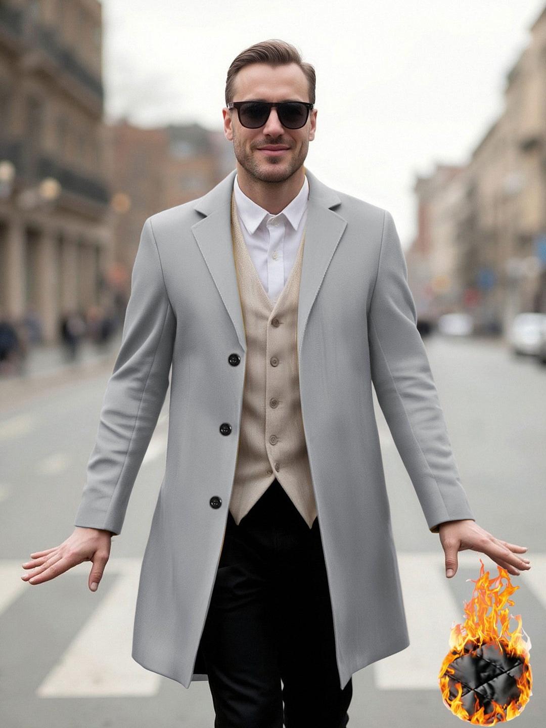 Herren eleganter Langmantel mit modernem Schnitt und optimalem Tragekomfort EB