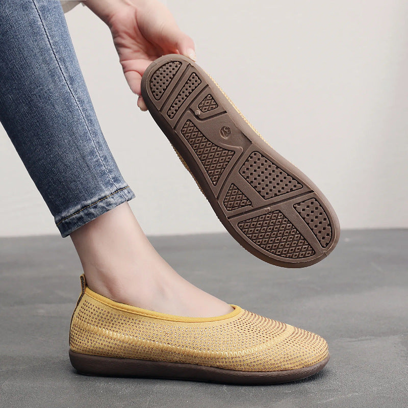 Damen bequeme Slip-On Schuhe mit atmungsaktivem Gewebe EB