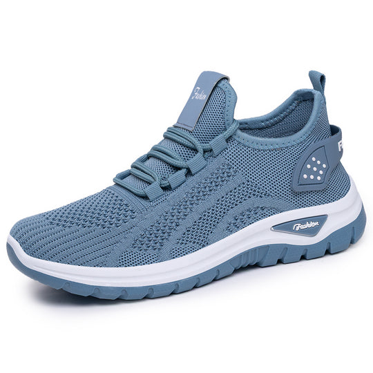 Damen nan sockenähnlicher Strick-Fit Sneaker mit elastischer Schnürung, gelochter Fersenverstärkung und dämpfender Plateau-Sohle EB