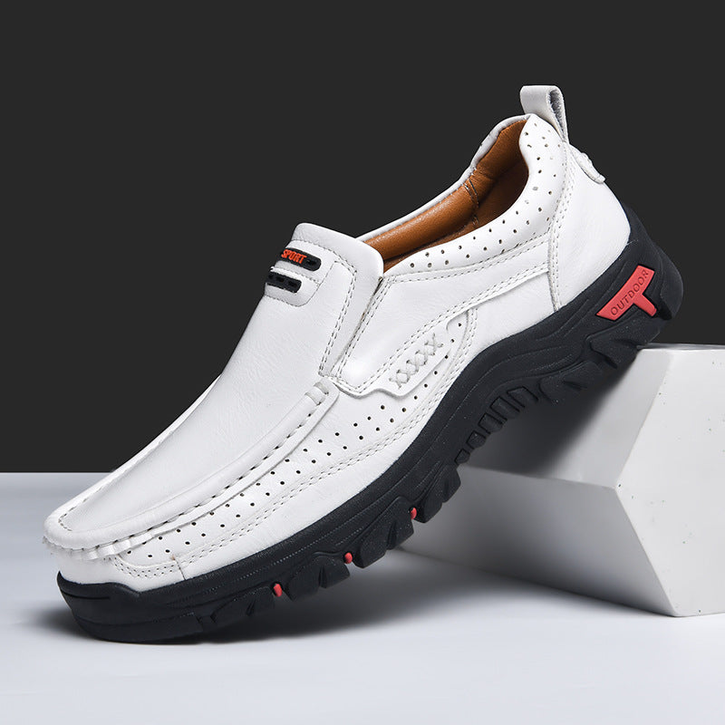 Herren Multifunktionale und bequeme Leder-Slipper mit rutschfester Sohle EB