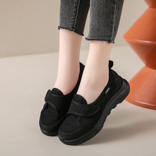 Damen Komfortable Slip-On Sneakers mit verstellbarem Klettverschluss EB