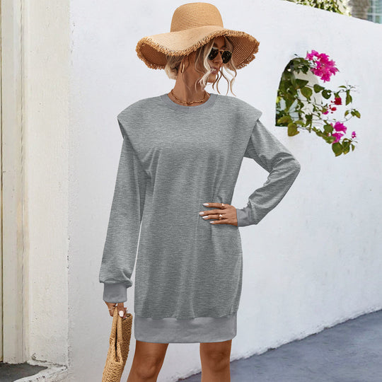 Damen Sweatkleid mit lässigem Schnitt und oversized Schultern EB