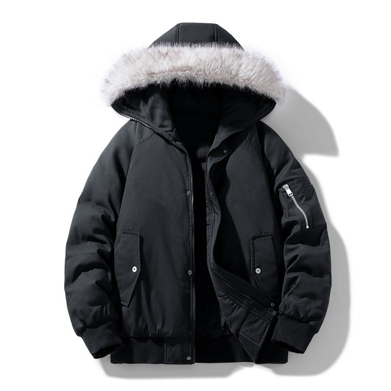 Herren gesteppte Winterparka mit abnehmbarer Kunstfellkapuze und winddichter Wattierung EB