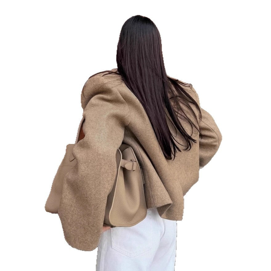 Damen Modische Oversized Jacke im eleganten Wollmix EB
