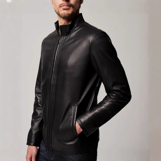 Herren elegante jacke mit hohem Kragen und dezenten Details EB