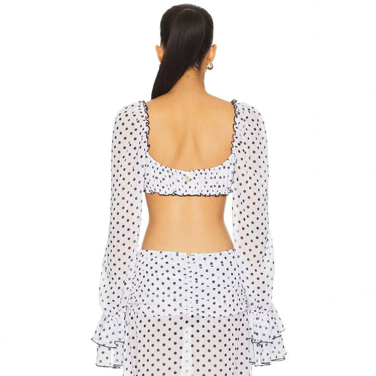 Damen sexy Transparenter Strandanzug mit Rüschen und Puffärmeln EB