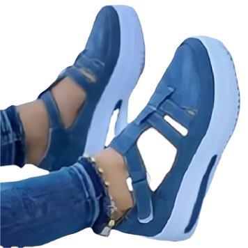 Damen Sportliche Plateau-Sneaker mit verstellbaren Riemen EB