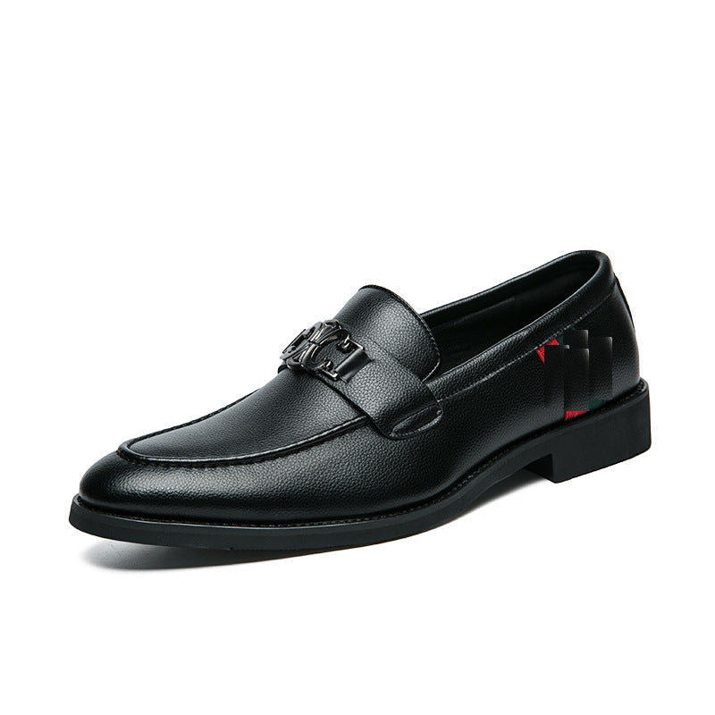Herren Elegante Premium-Leder Mokassins mit dekorativem Riemen EB