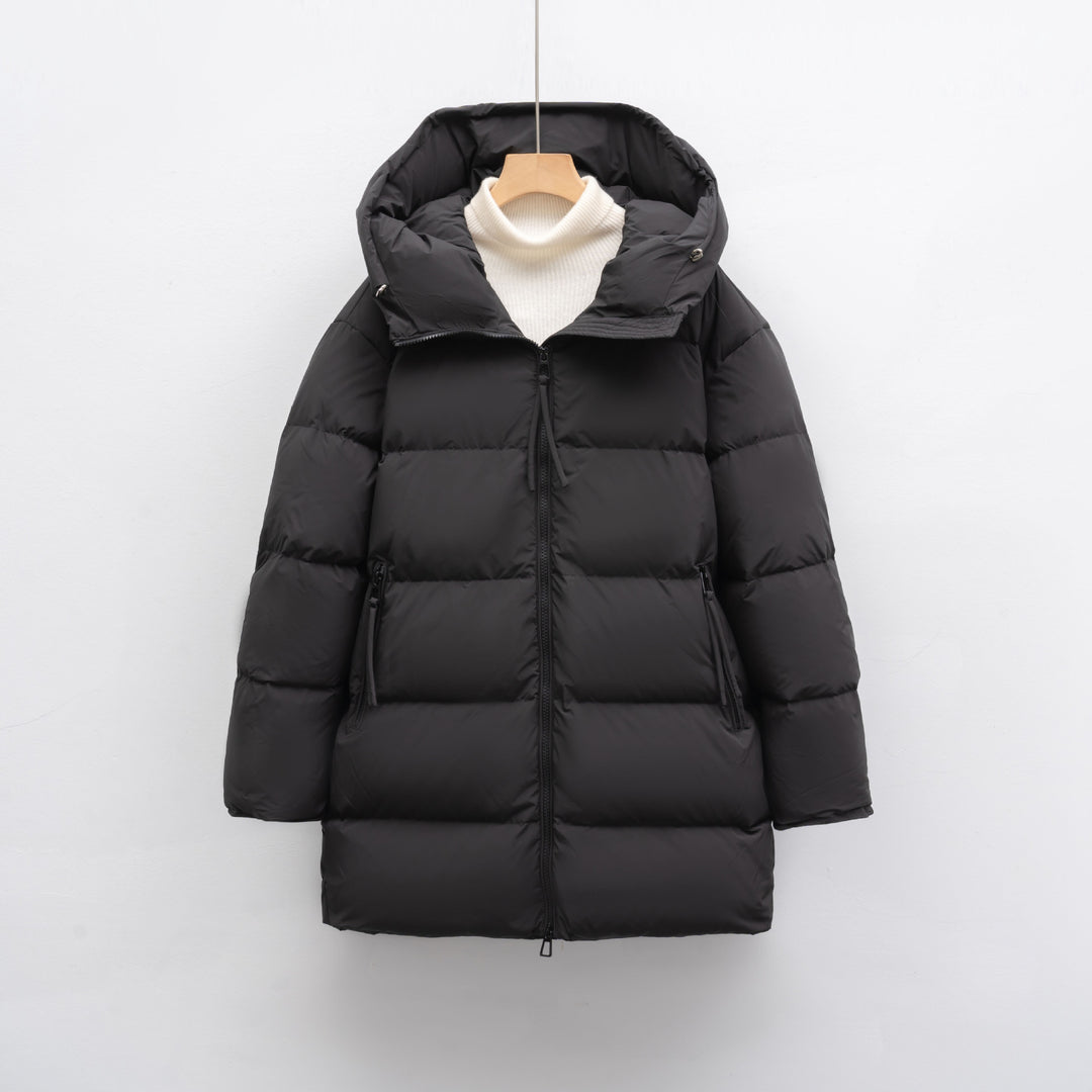 Damen modische Winterjacke im Oversized-Stil mit Kapuze EB