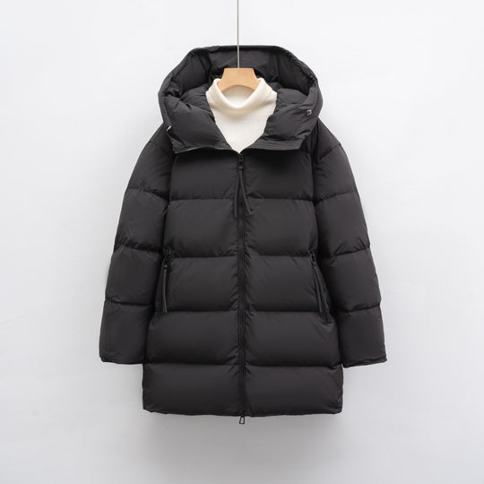 Damen modische Winterjacke im Oversized-Stil mit Kapuze EB