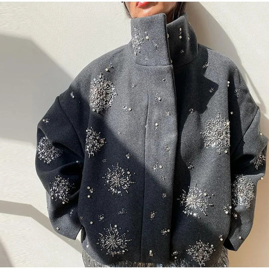 Damen Elegante und funkelnde Steppjacke EB