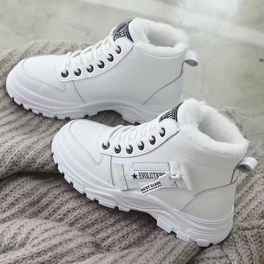 Damen warme und stylische Winterstiefel mit rutschfester Sohle und praktischem Reißverschluss EB