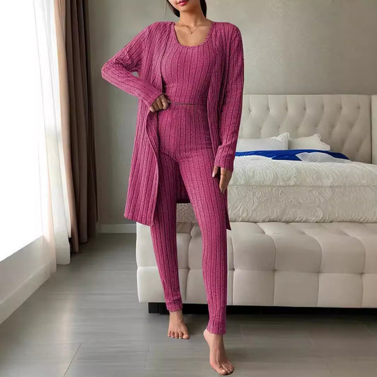 Damen komfortables Strick-Loungewear Set EB