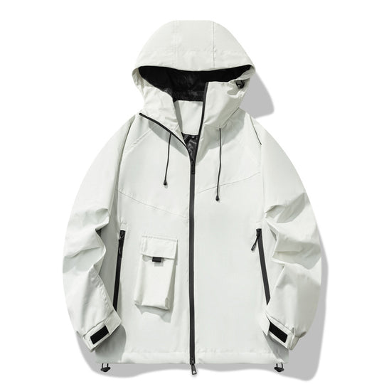 Herren technische Outdoor-Jacke mit wasserabweisendem Material und verstellbarem Kapuzendesign EB
