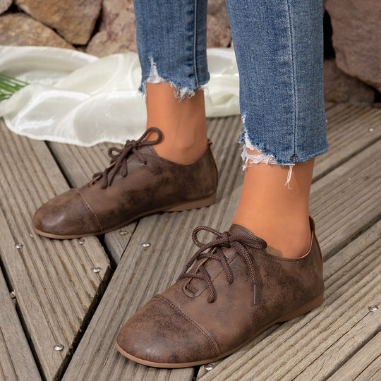 Damen Komfortable Schnürschuhe mit weichem Obermaterial EB