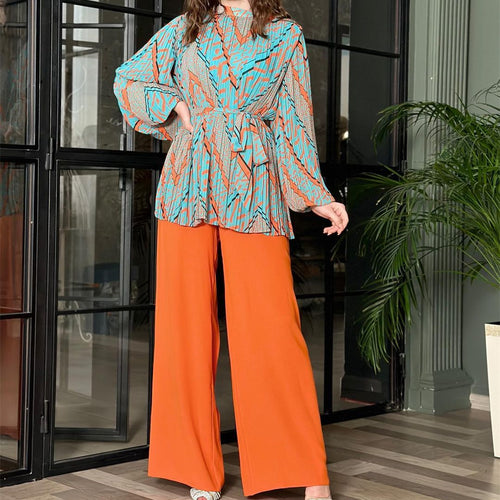 Damen modische Bluse mit voluminösen Ärmeln EB