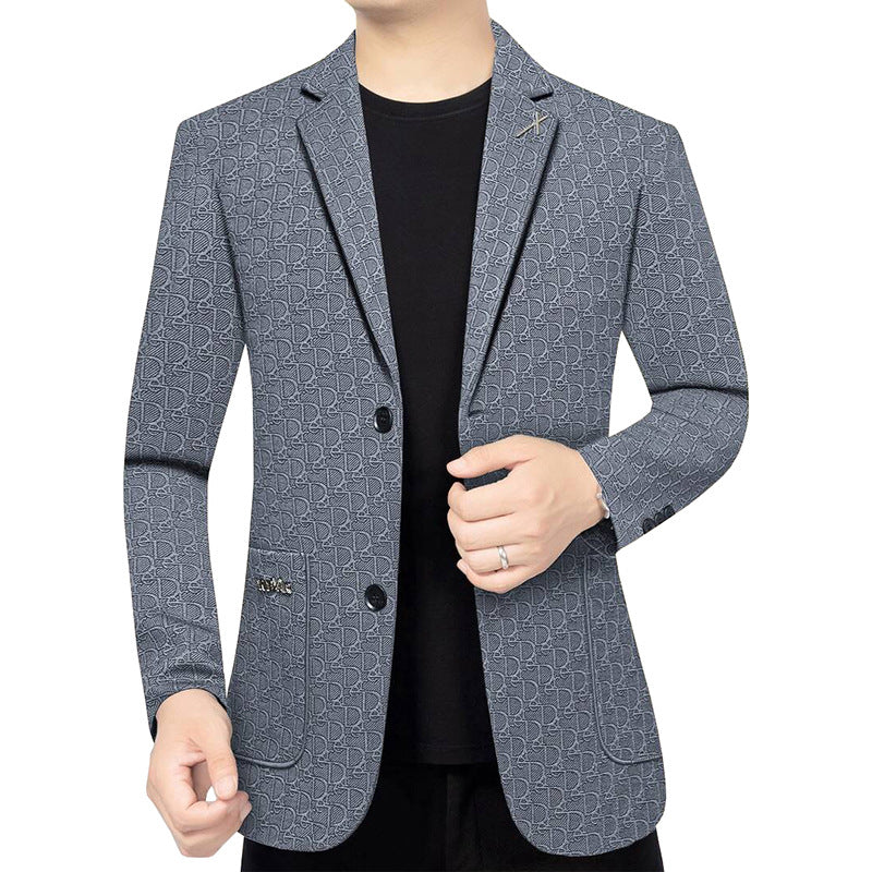 Herren Modernes Einreihiges City-Blazer mit aufgesetzten Taschen und leichter Halbfütterung EB