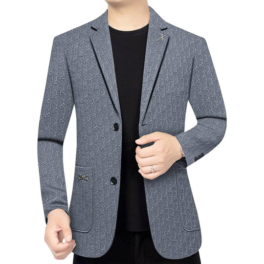Herren Modernes Einreihiges City-Blazer mit aufgesetzten Taschen und leichter Halbfütterung EB