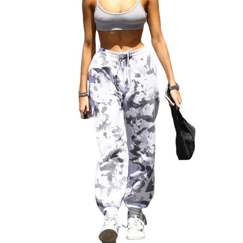 Damen Sportliche Freizeithose im modernen Batikdesign EB