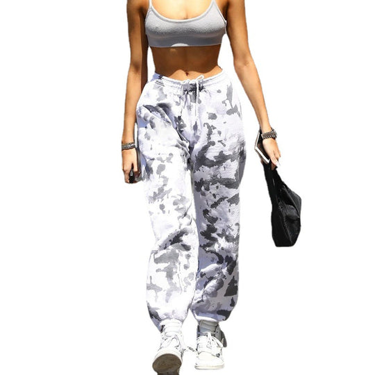 Damen Sportliche Freizeithose im modernen Batikdesign EB