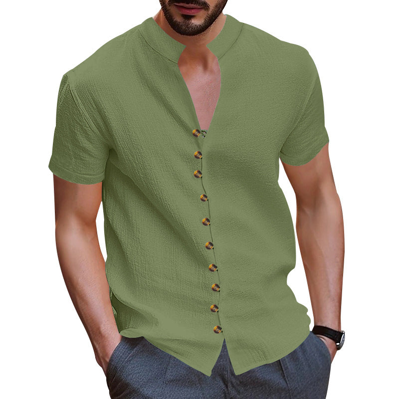 Herren Kurzarmhemd mit modernen Knopfdetails EB