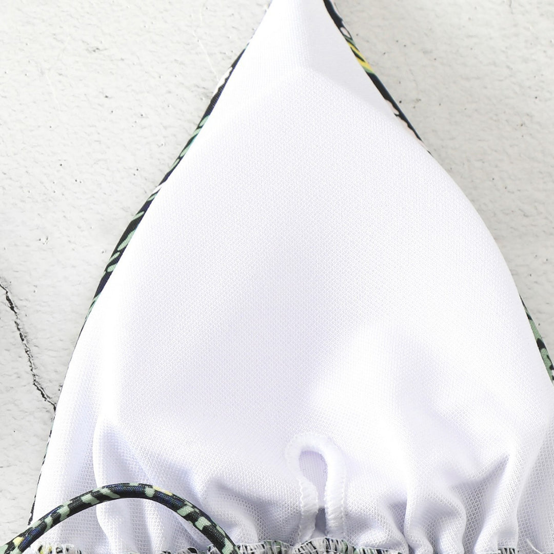 Damen Triangel-Bikini mit verspieltem Knoten-Design EB