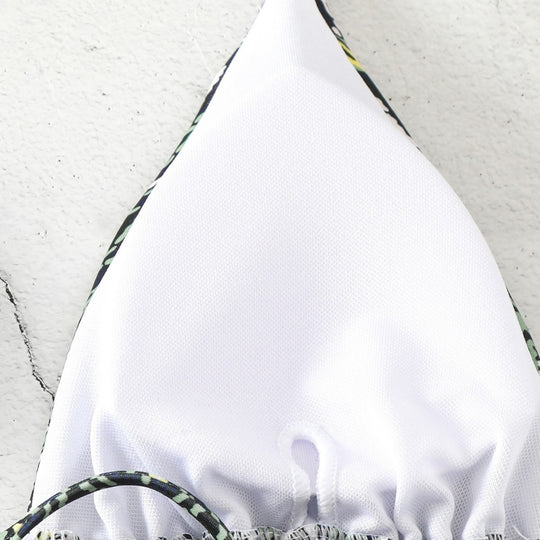 Damen Triangel-Bikini mit verspieltem Knoten-Design EB