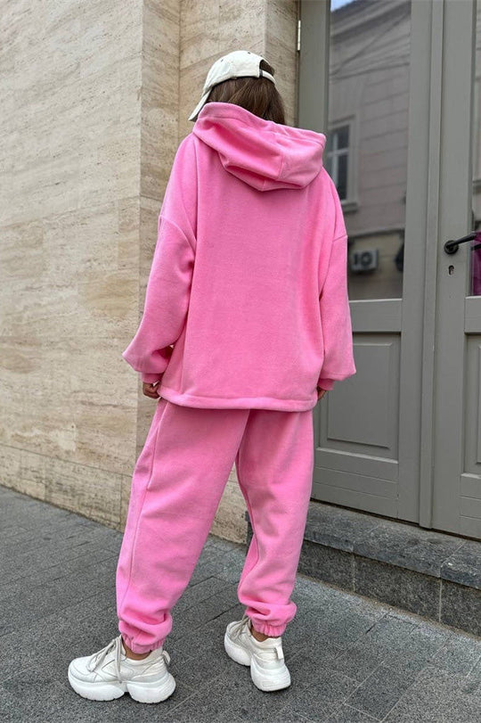 EB | Crew Polar Fleece Kapuzenpullover und Jogginghose Zweiteiliges Satz