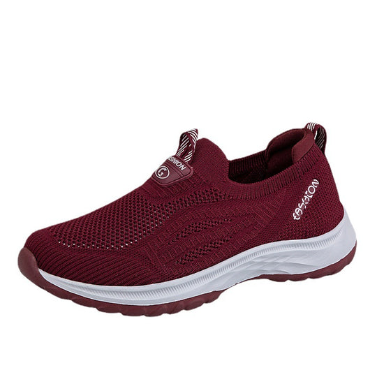 Damen Sportliche und atmungsaktive Slip-On Sneakers mit elastischem Obermaterial EB