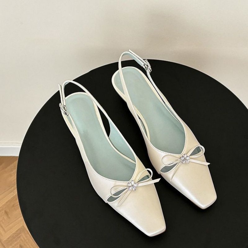Damen Slingback Ballerinas mit zierlichem Schleifendetail EB