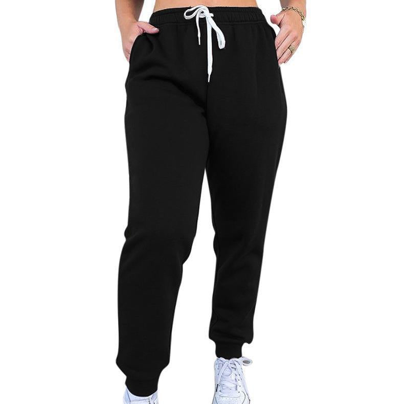 Damen nan taillenhohe tapered Jogginghose mit elastischem Komfortbund, verstellbarem Kordelzug und tiefen Eingrifftaschen EB