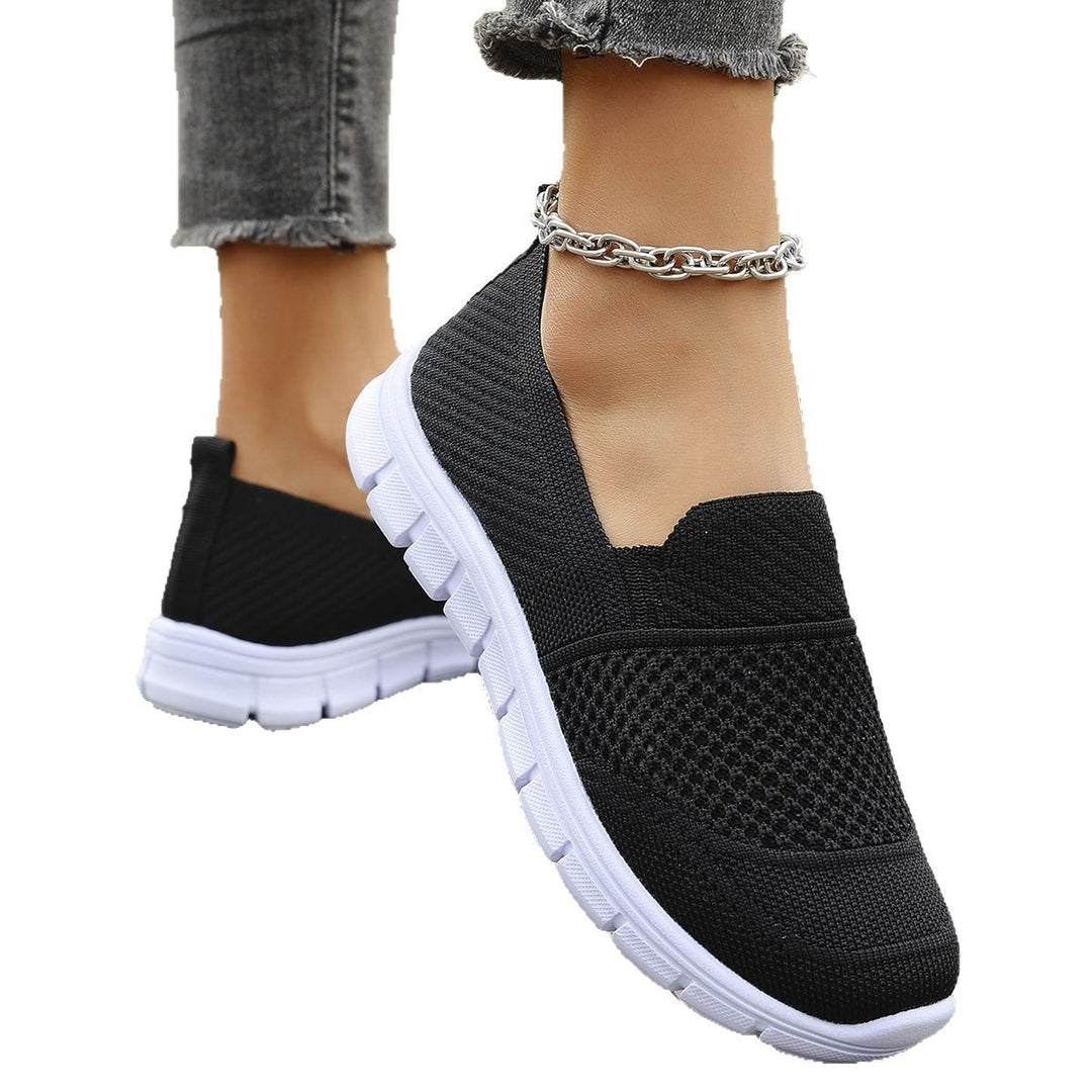 Damen Atmungsaktive Slip-On Sneakers mit elastischem Einsatz EB