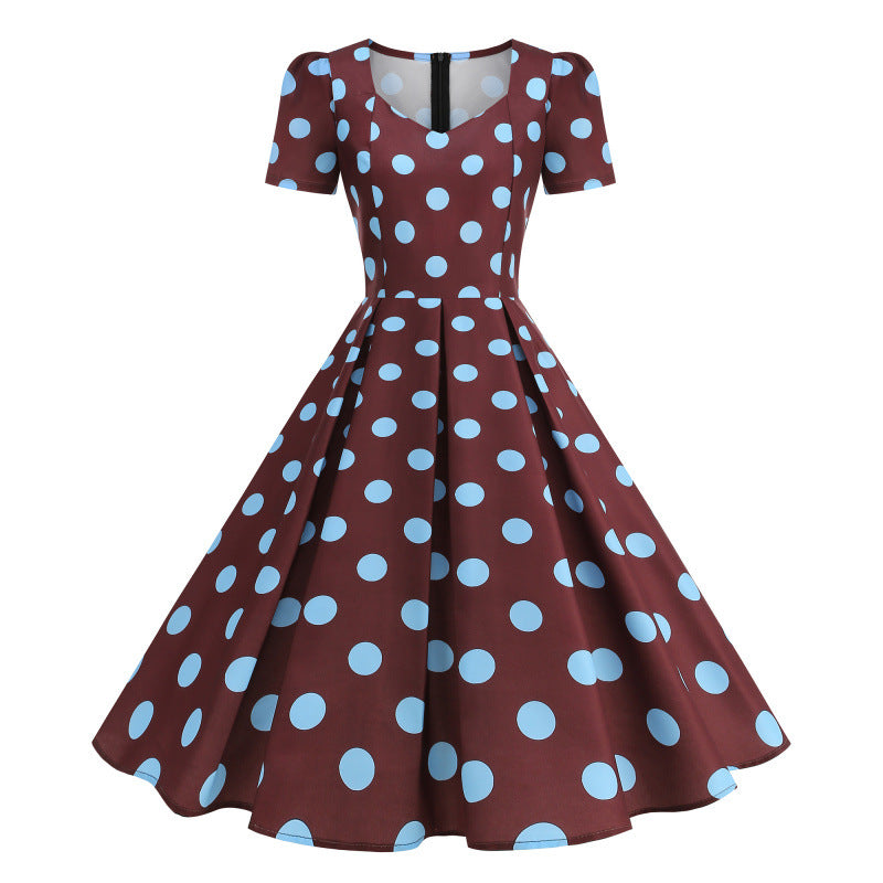 Damen Freizeitkleid mit floralem Design und schwingendem Rock EB