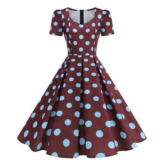 Damen Freizeitkleid mit floralem Design und schwingendem Rock EB